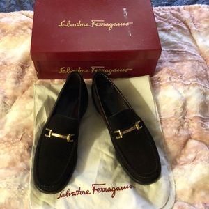 Salvatore Ferragamo Brown Suede Loafers Sz. 9